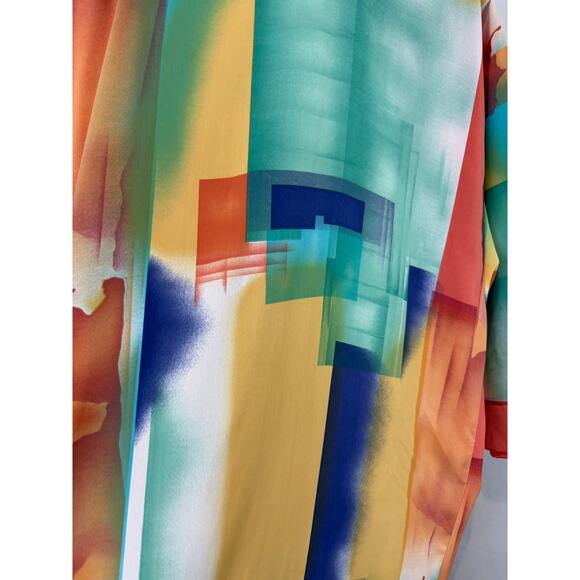 BARBARA GERWIT Size L Cocoon Kimono Jacket Open Front Tunic Multicolor - Picture 6 of 9